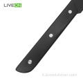 Coltello da bistecca manico in legno nero Set 4 pezzi